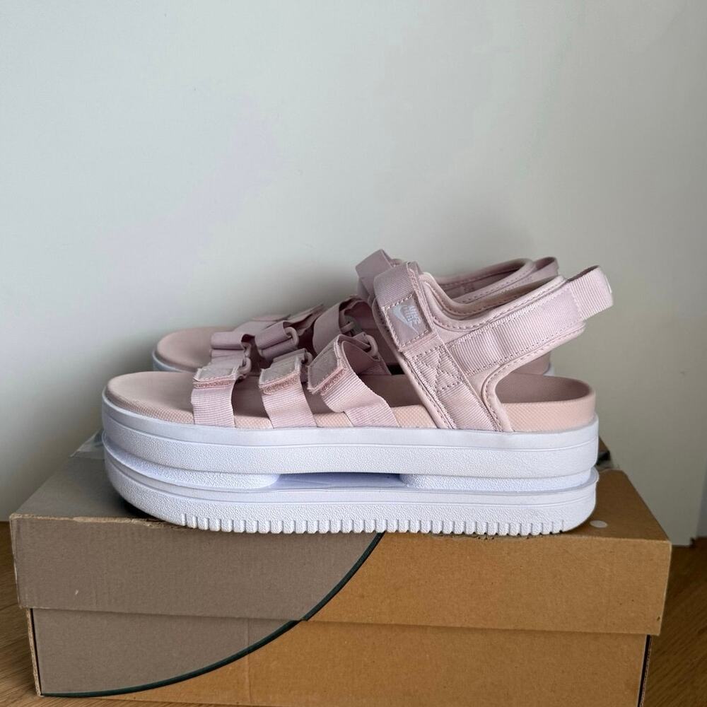 Nike Icon Classic Barely Pink/ White Women Platform Sandals - SZ 9 - Picture 4 of 8